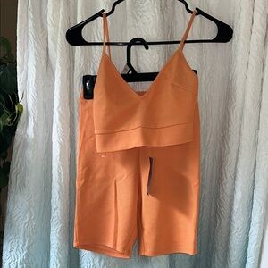 Women's Orange Matching Short Set